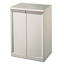 Sterilite 01408501 2-Shelf Cabinet with Putty Handles, Platinum