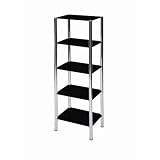 5 Tier Glass Shelving Unit Colour: Black