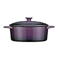 Premier Housewares OvenLove Purple Stoneware Casserole Dish with Lid, Height 9cm x Width 23cm x Depth 23cm