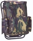 Woodland Camouflage Backpack and Stool Combination