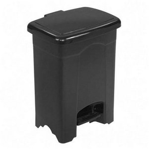Safco Model Step-On Plastic Receptacle, Black, 4 Gallons (9710)