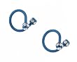 Stainless Steel Blue Lippy Loop with Clear CZ - 8mm - Sold as a Pair