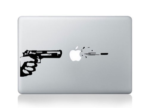 Shooting macbook decal stickers pistol shot macbook skin decal fo…