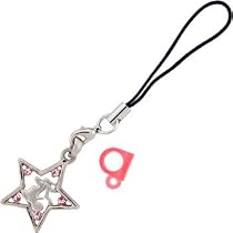 Passion Pink Jeweled Star AQUARIUS Zodiac Sign Cell Phone Charm