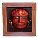 NOVICA Papier mache shadow box mask, 'Vicus Warrior'