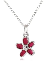 Bob Siemon Childrens Plated Pewter Flower with Cross Pendant Necklace, 14"
