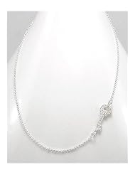Key CZ Necklace In 92.5 Sterling Silver