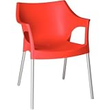 Stackable Outdoor Chair with Arm Rests Colour: Red.