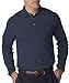 UltraClub Men's Solid Long Sleeve Pique Polo Shirt