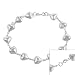 Sterling Silver puffed heart link Bracelet
