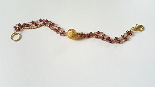 Gold and Purple Multi-Chain Bracelet