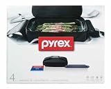 Pyrex Portables Baking Dish with Insulated Carrier, Clear with Blue Carrier