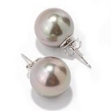 Sterling Silver / 18K Gold Plated or Rhodium Simulated Pearl Stud Earrings