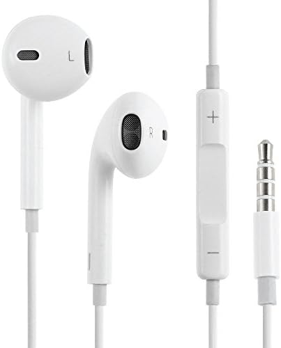 Earphones Earbud Headset Headphone with Mic for Apple iPhone 5 iphone 6 iPod 3.5 (White)