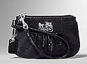 AUTHENTIC COACH MADISON SMALL LEATHER WRISTLET 41977 (Black/Silver)