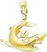 14K Yellow Gold Shark Pendant