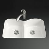 KOHLER K-6626-6U-0 Langlade Smart Divide Undercounter Kitchen Sink, White