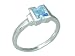 1.25 Carats Princess Cut Genuine Swiss Blue Topaz Sterling Silver Ring