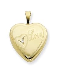 Gold Filled 16mm Diamond Love Heart Locket