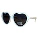 White Heart Shaped Sunglasses w/ Smoke Lens