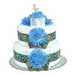 Small Blue Mums Diaper Cake