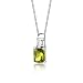 Ravishing Beauty: Sterling Silver 3.25 carats Radiant Checkerboard Cut Peridot Pendant with 18 inch Silver Necklace image 2
