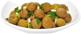 Typical Siciliana Recipe with Cracked Nocellara del Belice Whole Olives by Ficacci. 150 gram (5.29 oz) Plastic container with Plastic Seal and Cover. Includes One Individually Wrapped Toothpick