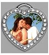 Custom Photo Pendant - Heart Photo Pendant "Nickel Cubic" Created From Your Favorite Photo