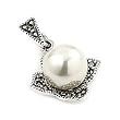 Pearl And Marcasite Flower Pendant