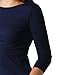 RubyK PREMIUM Womens Fitted 3/4 Sleeve Boat Neck Soft Jersey Top