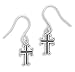 Oxidized Cross Children's Earrings on French Wire