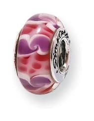 Pink Glass Charm for 3mm Charm Bracelets