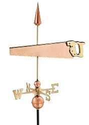 27" Luxury Polished Copper Handsaw Weathervane