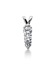 Three Stone Round Brilliant Diamond Pendant in 14K White Gold