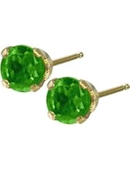 Genuine 0.25tcw 3mm Emerald 14 Karat Yellow Gold Baby Earrings