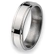 Ridged Edge Polished Titanium Ring (6.0 mm) - Sizes 8.5-12