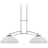 Quoizel AV239BN Avery 2-Light Island Chandelier with Opal Etched Glass, Brushed Nickel