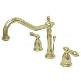 Kingston Brass KS1992AL Heritage Widespread Lavatory Faucet, 8 - 16 Center, Polished Brass