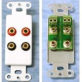 Impact Acoustics - Wall mount plate - banana X 4 - ivory - 4 ports
