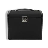 Friedrich Coffret &agrave; Bijoux Femme en Tissue, acier, ecocuire Gris/Noir, forme Mallette, le poids 6000 grammes
