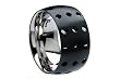 Black Titanium Men's Ring w/ Diamond Pattern