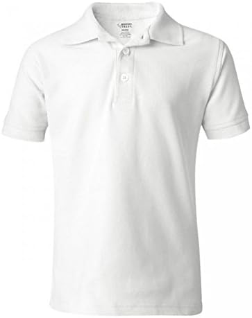 School Uniform Unisex Short Sleeve Pique Knit Shirt By French Toast, White 31915-7