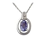 Diamond and Tanzanite Pendant in 14kt White Gold