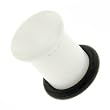 Solid Neon White Single Flare Acrylic Plugs with O Ring - Size: 7-16" (Sold as pair)