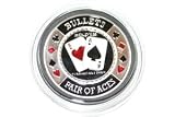 Bullets Poker Card Guard Protector Silver