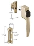 Screen and Storm Door Latch, Push Button Type, Gold, 1-3/4 Screw Holes