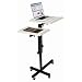 Oklahoma Sound PRC100 Steel Versatile Presentation Cart, 32" Width x 28" - 42" Height x 18" Depth, Ivory Woodgrain/Black