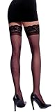 31oH4DP5HRL. SL160  Sheer Lace Top Stockings With Back Seam Red/One Size by Leg avenue