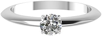 1/2 Ct Round Cut Diamond Solitaire Engagement Ring For Women 14K Gold GIA Certified (E Color,SI1 Clarity)