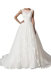 Sheer Lace  Natural   Waistline  Ball Gown Wedding Dress 